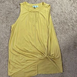 Creamy Mustard yellow cutout tank